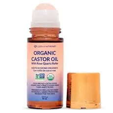 Rainha dos Tronos ®   Óleo de Rícino Orgânico em Roll-On com Quartzo Rosa |   100% Puro para Pele, Sobrancelhas e Cílios
