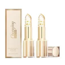 Sulily 2PCS Batom que Muda de Cor, Batom Adaptável à Pele, Batom Transparente que Muda de Cor, Batom com Mudança de Cor