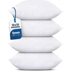 Almofadas Decorativas Utopia Bedding (Conjunto de 4, Brancas), 18 x 18 Polegadas, Almofadas para Sofá, Cama e Poltrona,