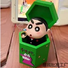 Criativo Crayon Shin-Chan proposta feita à mão ferramenta útil caixa de anel boneca ornamentos de armazenamento de prese