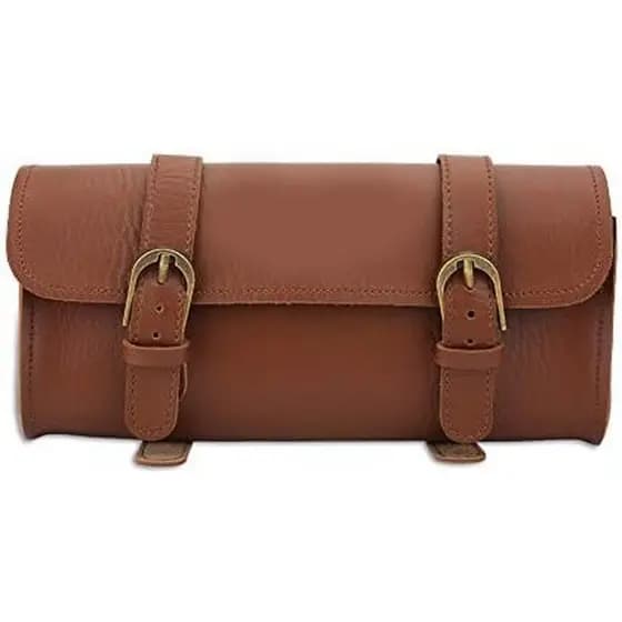 Bolsa de couro Socobeta com alça 25x15x8 B Bolsa retrô de couro Artificial com moldura frontal Acessórios de ciclismo