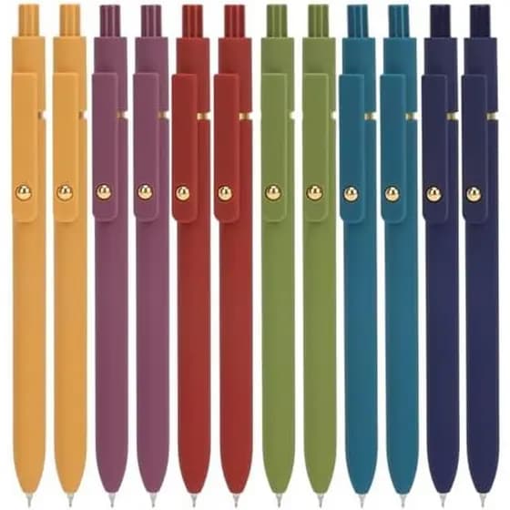 Canetas De Gel Ddaowanx , 6 Peças De Tinta Preta De Secagem Rápida De 0.5 Mm Escrita Suaves De Ponta Fina , Presentes Fo