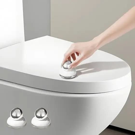 Conjunto de 2 peças de capa de vaso sanitário sem toque, adequada para unhas compridas e acrílico |Alça de assento sanit