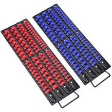 Bandeja Organizadora De Soquete Portátil De 80 Peças Casolaryman , Conjunto De 2 , Azul & amp ; Vermelho , 1/4 Polegada