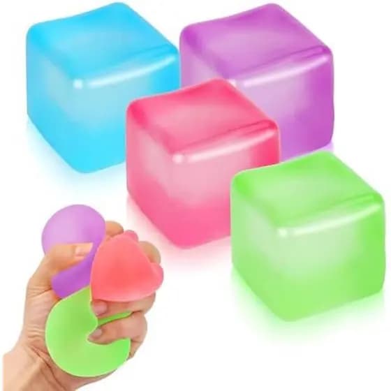 4 Pacotes De Brinquedos Sensoriais De Cubo De Estresse Para Alívio De Ansiedade , De Apertar Inquietação De Ascensão Len
