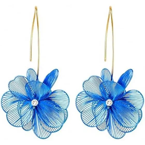 Brincos femininos de flor dourada, pingente de flor e brincos de anel, presentes de joias leves e personalizados