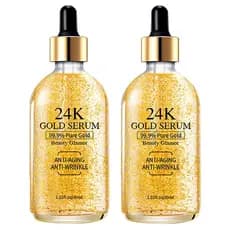 Sérum de Ouro 24K para o Rosto, 2 Unidades, Hidratante Antienvelhecimento para Uniformizar o Tom da Pele com Vitamina, S