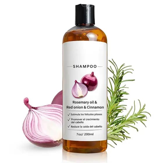 Shampoo de Cebola para Homens com Óleo de Alecrim, Cebola Vermelha, Extrato de Canela, Fortalece as Raízes do Cabelo, Pr