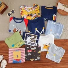 Camisetas infantis de manga curta, camisetas básicas de verão para crianças pequenas, roupas modernas para meninos, nova