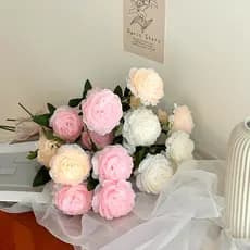Flores artificiais de rosa, decorações de peônias falsas para casamento, flores de seda com 3 cabeças, flores decorativa