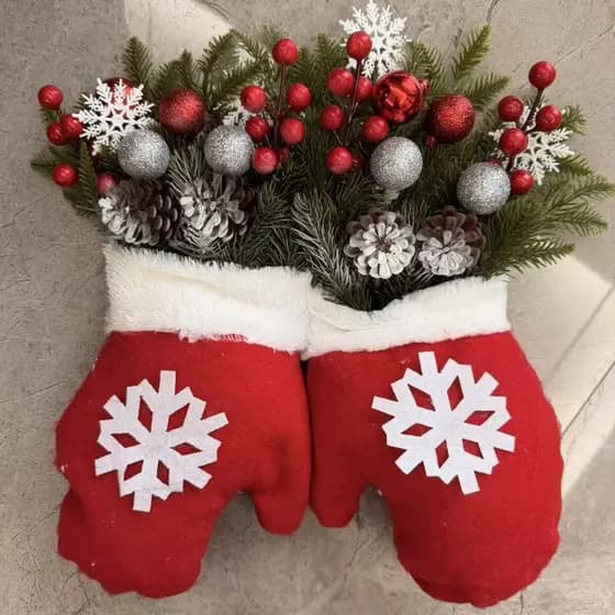 Guirlanda de flores artificiais e pinhas, decoração de plantas artificiais com flores verdes, arranjo de presente de Nat