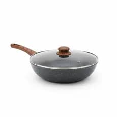 Frigideira Nanoceramica 28cm Revestimento Antiaderente Com Tampa Alta Durabilidade