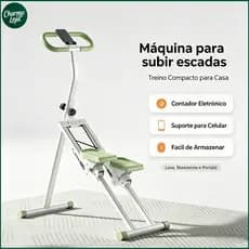 Aparelho Simulador de Escada Dobrável com Contador e Suporte para Celular, Treino de Pernas e Glúteos em Casa