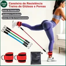 Kit Tornozeleira com Faixas de Resistência para Tonificar Glúteos e Pernas, Acessório de Treino Fitness Residencial