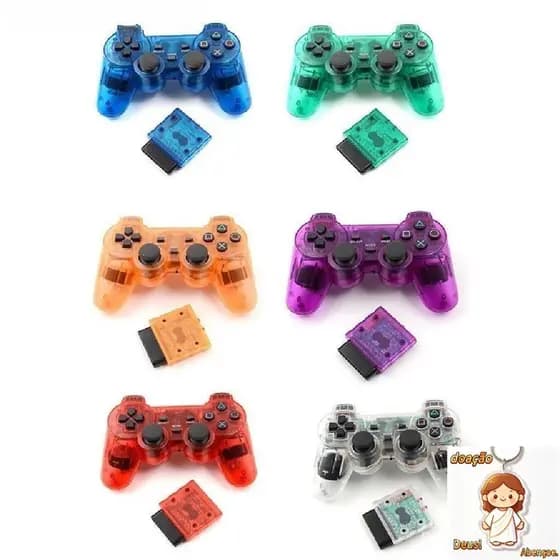 1 Conjunto Colorido 2.4GHz Gamepad Joypad Sem Fio Game Controller Para PS2 Nice