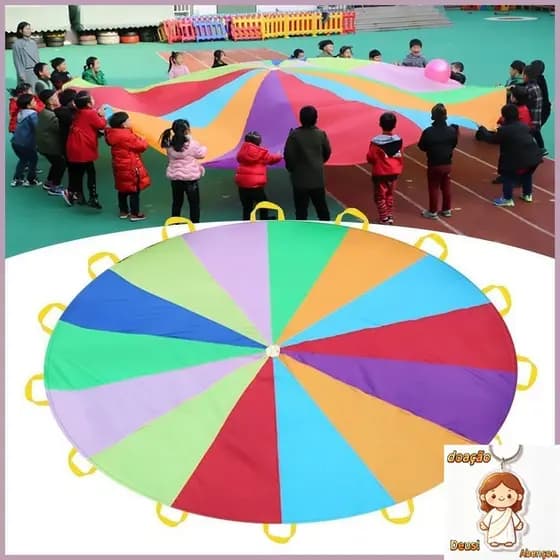 Pára-Quedas Da Escola Rainbow Parachute Play Para Crianças Com hyss2br