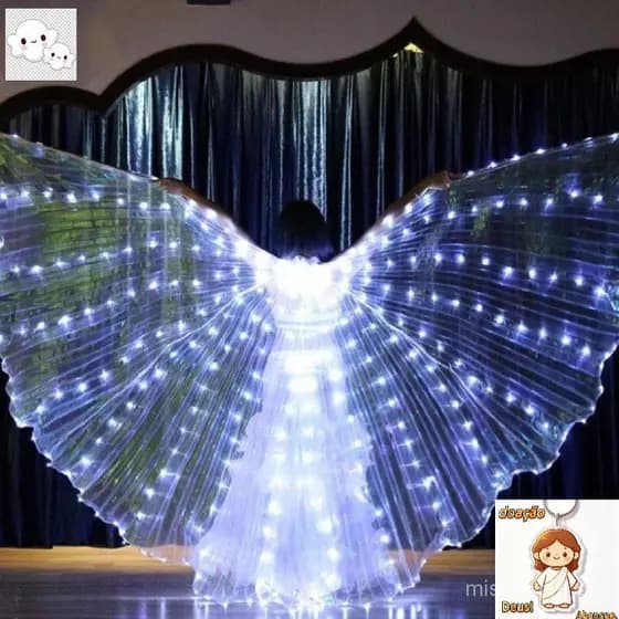 Capa De Dança De Fada De Asas LED Dançarinos De Carnaval