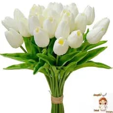 Pacote De 5 Unidades De Tulipas Artificiais Com Toque Real Buquê Falso Para Decoração De Casamento De Jardim Doméstico
