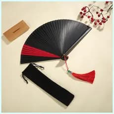 Mini Leque Dobrável Artesanal de Bambu, Estilo Retrô Chinês-Japonês, Adequado para Casamentos, Dança, Igreja BKEZ