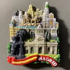 Atrações de Madrid, Espanha, Placas de Entrada, Ímãs de Geladeira, Artesanato 3D em Resina Feito à Mão, Lembranças Criat