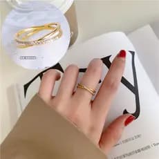 Anel de aço inoxidável HT, design em cruz, trabalho de micro-incrustação, joia elegante de alta qualidade 5P1H PZM3