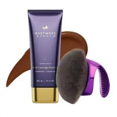 Westmore Beauty Body Concealer Perfector x Pincel Kabuki Blend & Blur para o Corpo - Maquiagem à prova d'água para perna
