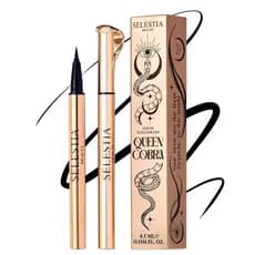 SELESTIA BEAUTY Lápis Delineador Líquido Preto Queen Cobra – Longa Duração – Secagem Rápida, Sem Descamação – Aplicador