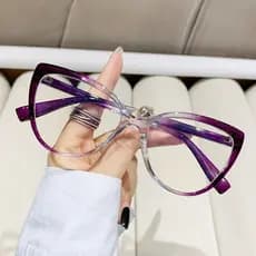 Novos Óculos Anti-Luz Azul Estilo Retrô Olho de Gato, Armação Feminina da Moda 5YLS