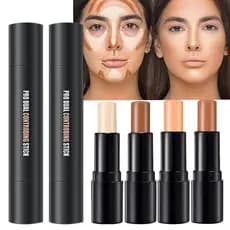 Conjunto de maquiagem com bastão de contorno em creme de 4 cores, incluindo primer e caneta iluminadora, adequado para i
