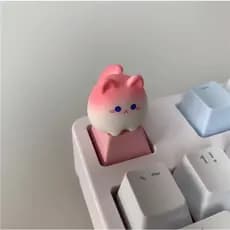 Teclas 3D Semi-Transparentes Personalizadas com Design Criativo de Animais de Desenho Animado, Adequadas para Teclado Me