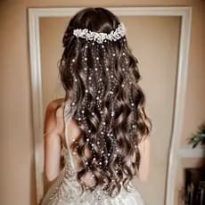 1 Peça de Pente de Cabelo Elegante e Exquisito com Pérolas Falsas – Contas Delicadas, Franja Pendurada, Acessório de Cab