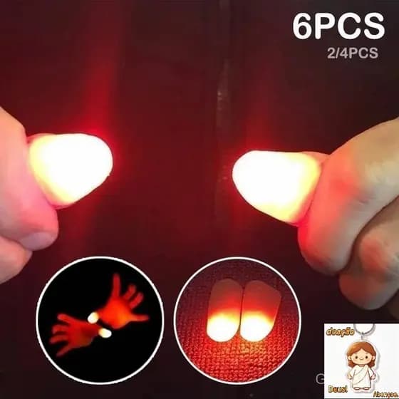 6/4/2PCS Brinquedo de Luz LED de Dedo Mágico, Acessórios Mágicos para Adultos, Anel de Dedo Brilhante, Presente
