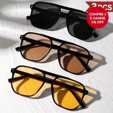 3 Peças de Óculos de Sol Retrô Piloto com Armação Grande, Proteção Uv, Lentes Oceânicas, Estilo Minimalista Unissex