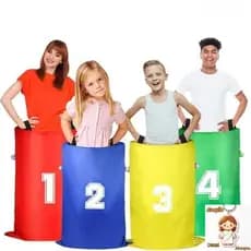 4pcs Saco De Corrida De Campo Infantil , Fácil De Transportar Sacos De Salto Dobráveis Para Crianças , Canguru Dac