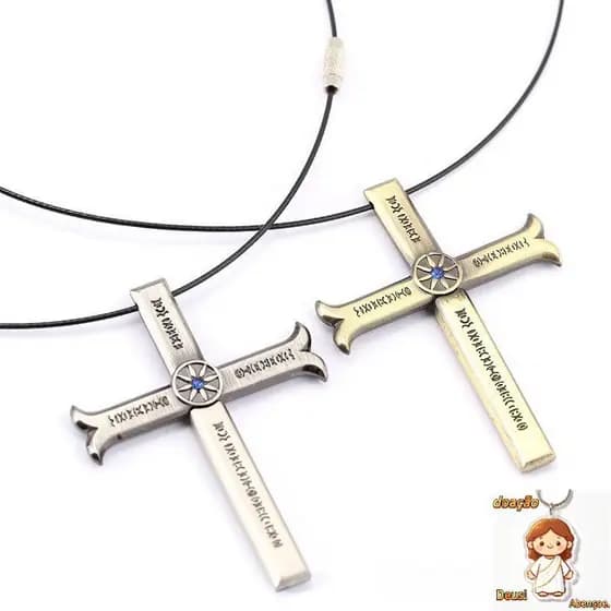 Colar de Anime Acessórios de Joias One Piece Cavaleiro Negro Mihawk Pingente Cruz Colar de Amizade Unissex