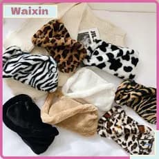 WAIXINN Bolsa De Pelúcia Nas Axilas Feminina Meninas Moda Estampa De Leopardo