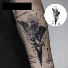Tatuagem Temporária Adesivo Asa Design Impermeável Durável Falsa Para Homens Mulheres Braços Semi Permanente