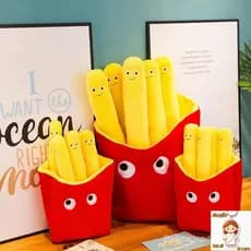 Almofada de Batatas Fritas Criativa, Almofada de Pelúcia de Hambúrguer em Forma de Boneca