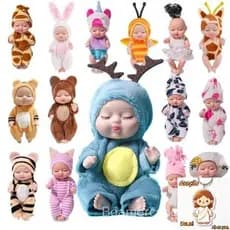Kit 6/ 12 Mini Baby Doll 11cm Bonecas Dormindo Realistas Brinquedo Animal Presente para Meninas