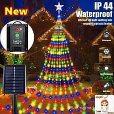 Luzes SOLAR Jardim Exterior Cinco Estrelas Pontiagudas Luz De Cortina De Natal