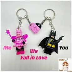 Chaveiro De Casal Batman Bonito Pingente De Mochila Compatível Com O LEGO