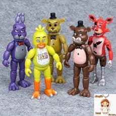 5pçs/Conjunto 14 Cm Jogo Anime Five Nights at Freddy's Freddy Bonnie Chica Foxy Figuras De Ação Em PVC Modelo Brinquedos