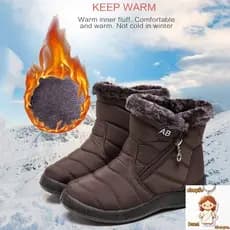 [Envio 24H] Botas de Neve Impermeáveis para Mulheres/Inverno/Casual/Leves/Fãs de Futebol Preço mais Baixo na Internet