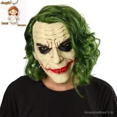 Máscara De Coringa De Halloween Cosplay Horror Assustador De Palhaço Com Cabelo Verde
