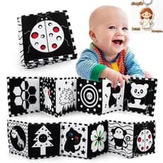 BRINQUEDOS DE PANO MACIO PARA BEBÊ RECÉM-NASCIDO, LIVROS SENSORIAIS DE ALTO CONTRASTE, BERÇO MONTESSORI, PRETO E BRANCO,