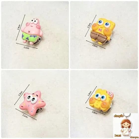 Botão de descarga de vaso sanitário 1/5, equipamento auxiliar Patrick Star, ferramenta de pressão fofa