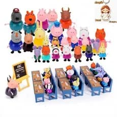 Conjunto de 4 Peças/6/14/16 Bonecos Peppa Pig Peppa Pig/Pai/Mãe/Avó/Família/Carro/Professores/George 56411 S1IZ