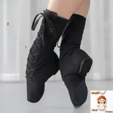 Adequado para Crianças e Adultos Botas de Lona de Cano Alto para Dança Jazz Meninas Sapatos de Prática