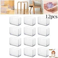 Capa Pés De Cadeira 12pcs Silicone Kit De Móveis Antiderrapantes Mesa Protetores De Piso