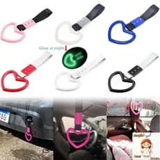 Cinto Estático De Carro Em Forma De Coração Anéis De Advertência Decorativos Anel Do Pára-Choque Traseiro Interior P